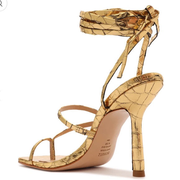 NWT Schutz Metallic Leather Sandal - Picture 3 of 11